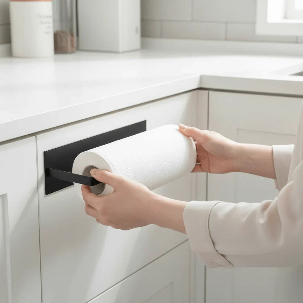 Wall-Mounted Iron Paper Towel Holder - Space-Saving Design — photo 3