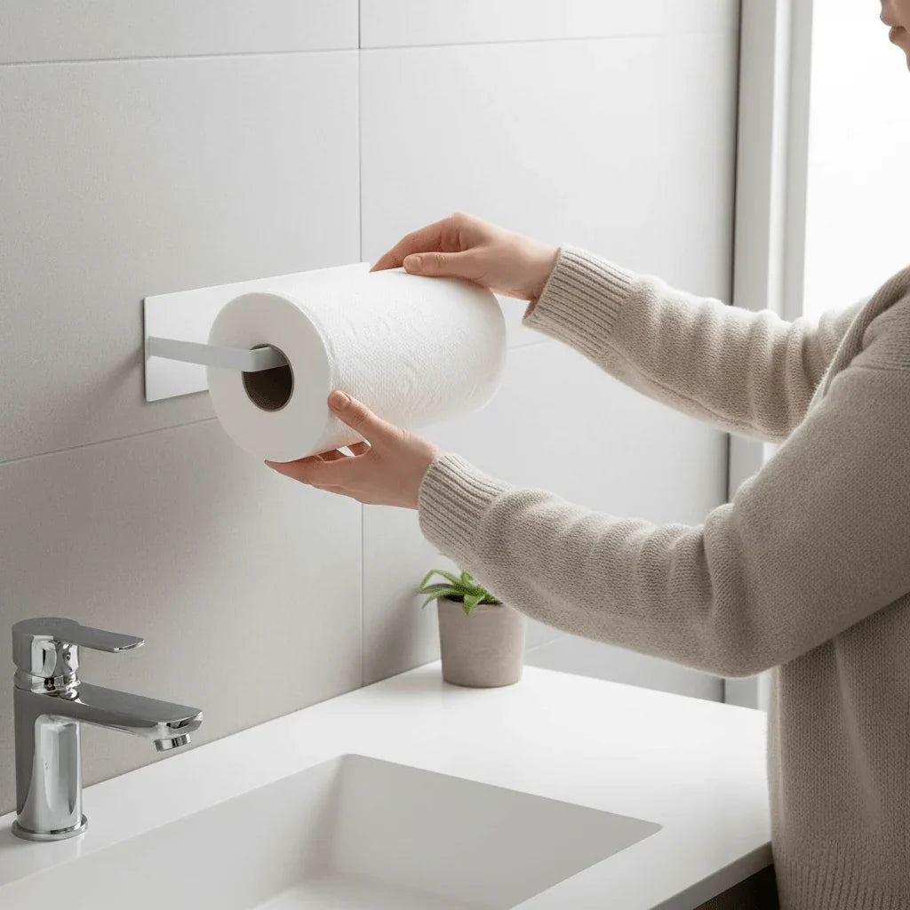 Wall-Mounted Iron Paper Towel Holder - Space-Saving Design — photo 5