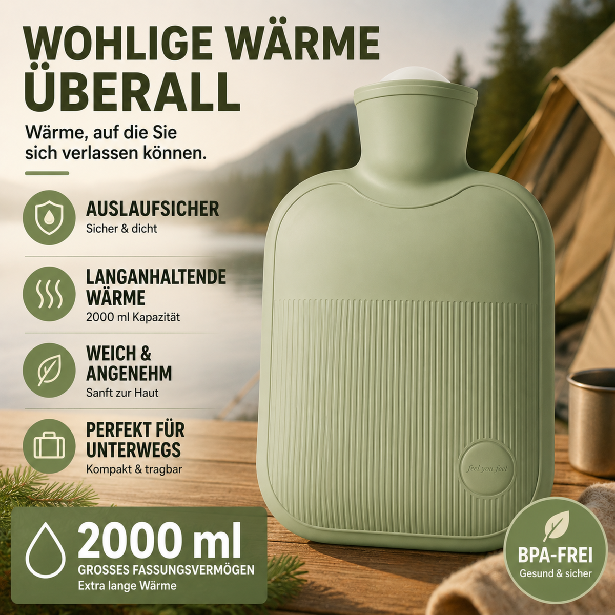 Large Hot Water Bottle 68 oz with Soft Fleece Cover – Leak-Resistant, Warmth for Feet, Hands & Back, 4 Colours — photo 10