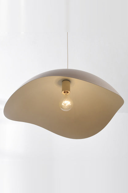 Wave Pendant Light – Organic Metal Shade, Sand Taupe, Adjustable Cord — photo 3