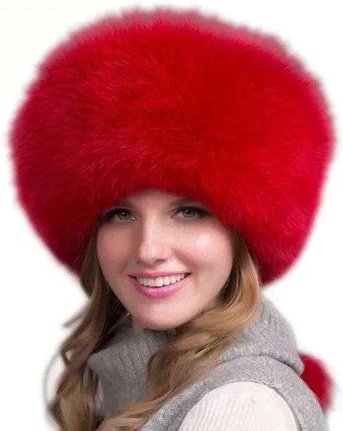 Women's Winter Hat | Natural Fox Fur & Integrated Earmuffs | One Size Fits Most — photo 4