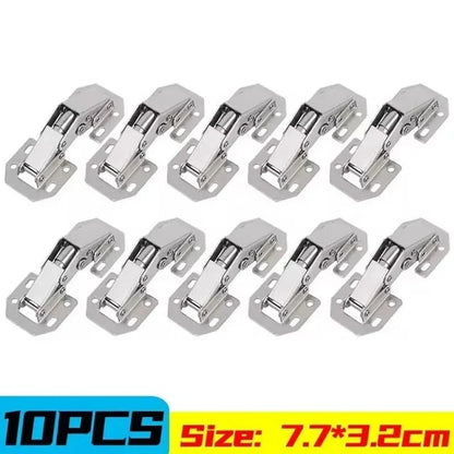 Cabinet Hinges | Hydraulic Soft-Close & Nickel-Plated Steel For Frameless Doors | Pack of 10 — photo 4
