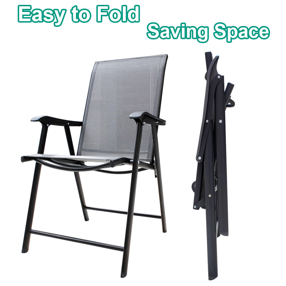 Metallic-Frame and Fabric Foldable Chairs Set of 2 — photo 5