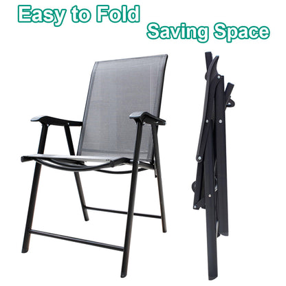 Metallic-Frame and Fabric Foldable Chairs Set of 2 — photo 5