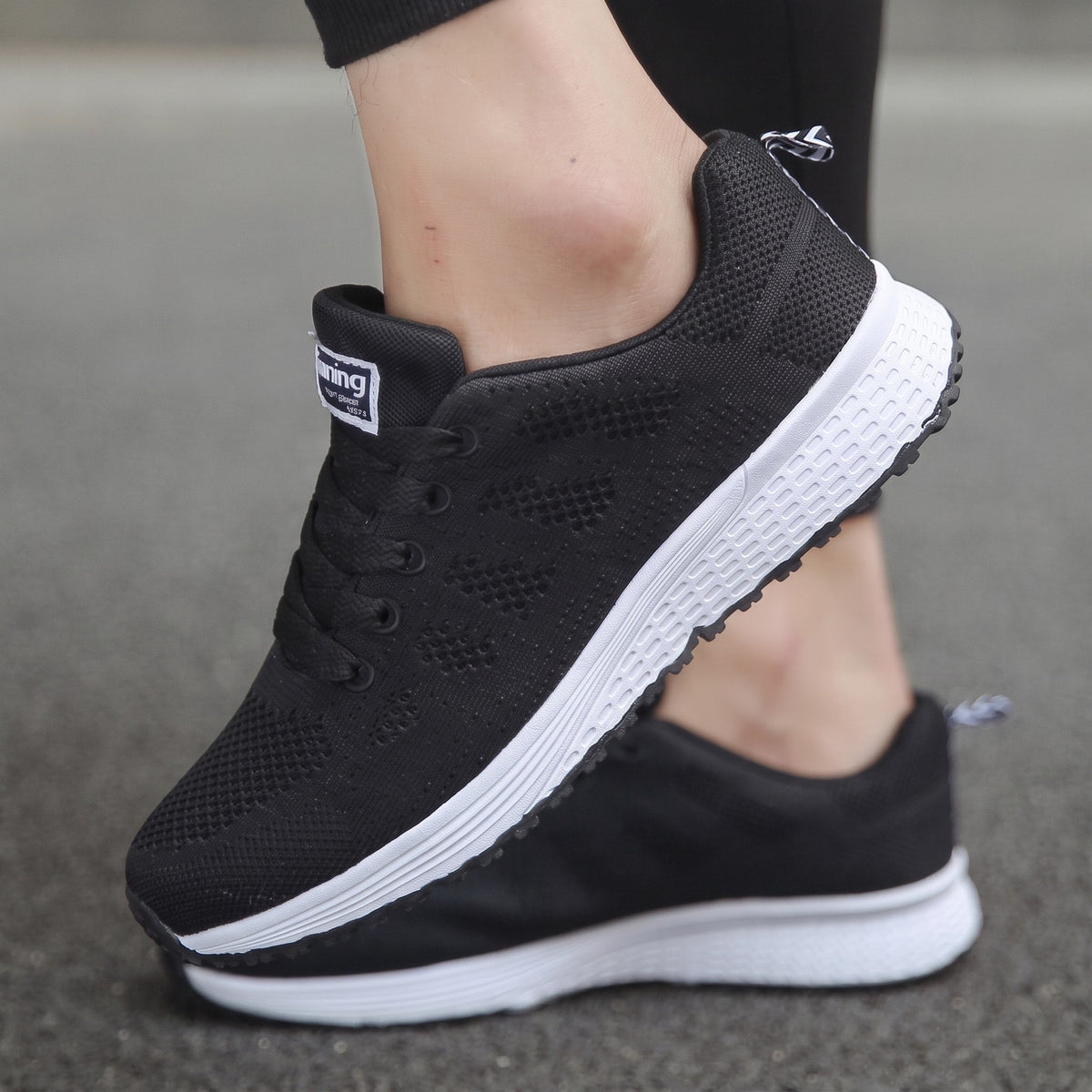 Alice - Women's Orthopaedic Slip-On Lace-Up Trainers — photo 3