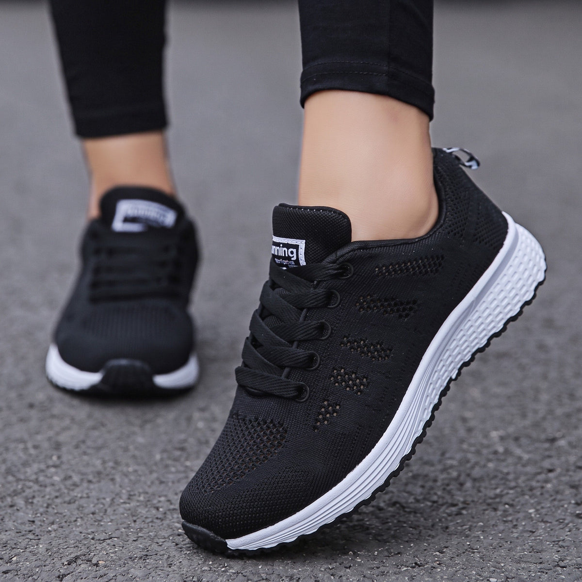 Alice - Women's Orthopaedic Slip-On Lace-Up Trainers — photo 1