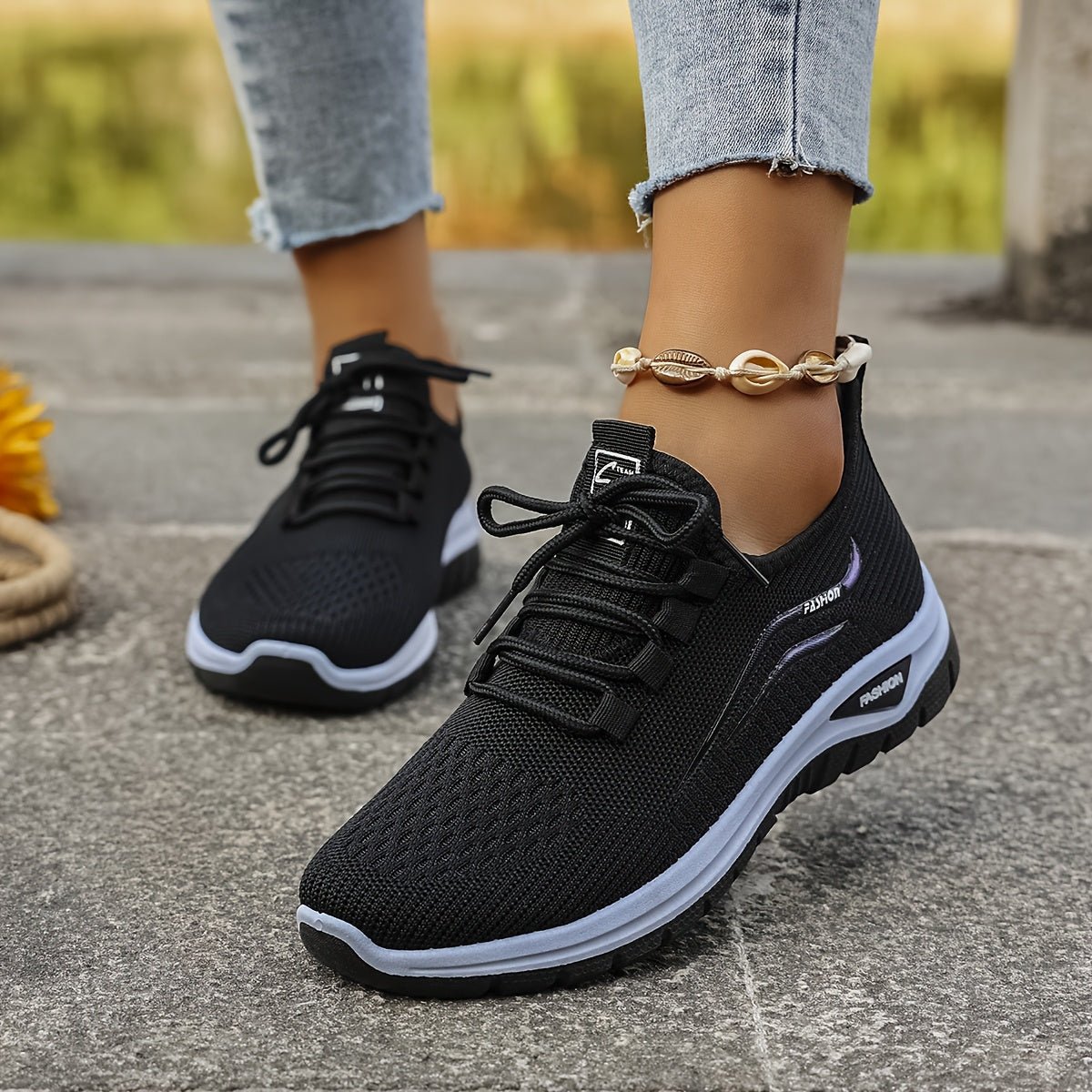 Alice - Women's Orthopaedic Wide Fit Lace-Up Trainers with Cushioned Sole — photo 2
