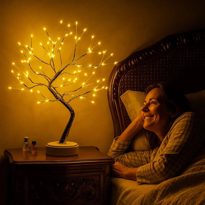 Handmade LED Tree Lamp with 108 Warm Lights, Bendable Branches, USB or Battery — photo 1
