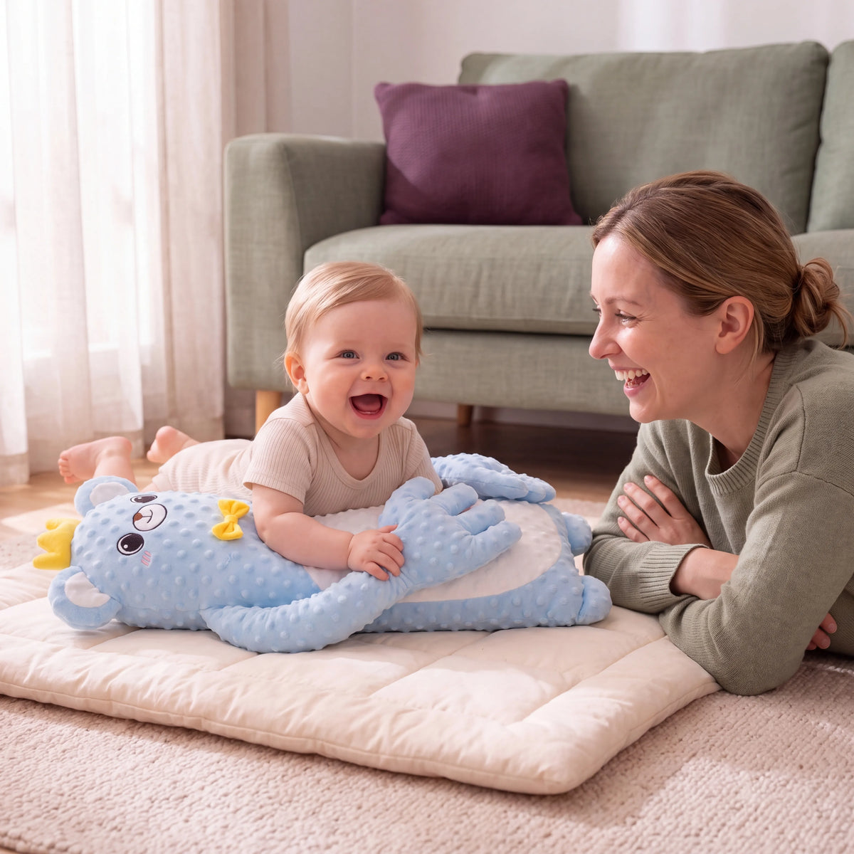 Baby Patting Pillow Sandy Blue Bear — photo 5