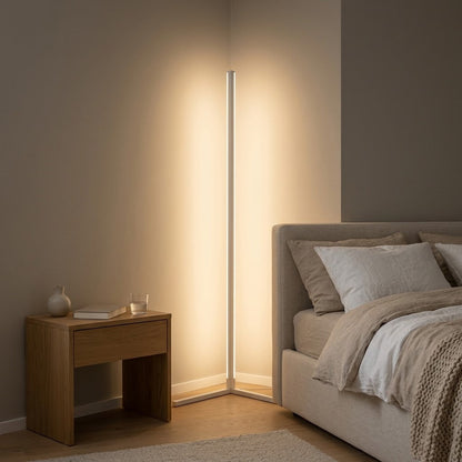 142 cm LED Corner Floor Lamp, Dimmable, 3 Light Colours, with Remote Control — photo 2