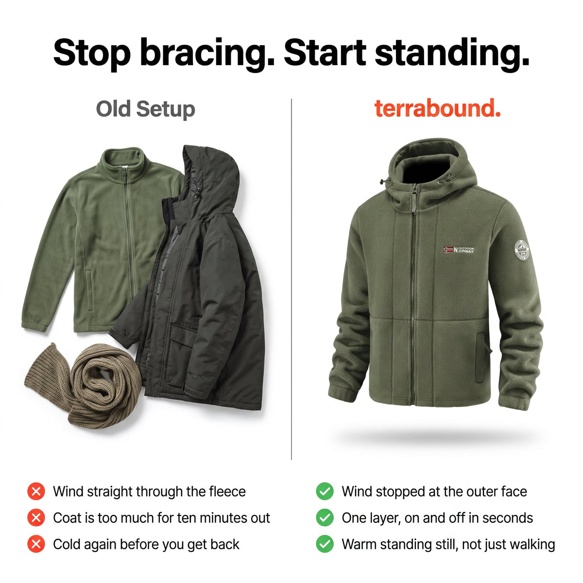 Men's Windproof Hooded Fleece Jacket for Walking & Hiking — photo 8