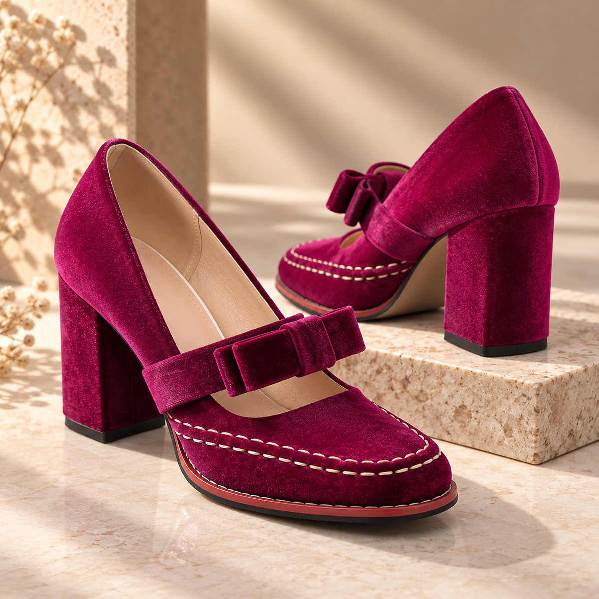 Nordspur | Bella Velvet Mary Jane Heels — photo 4