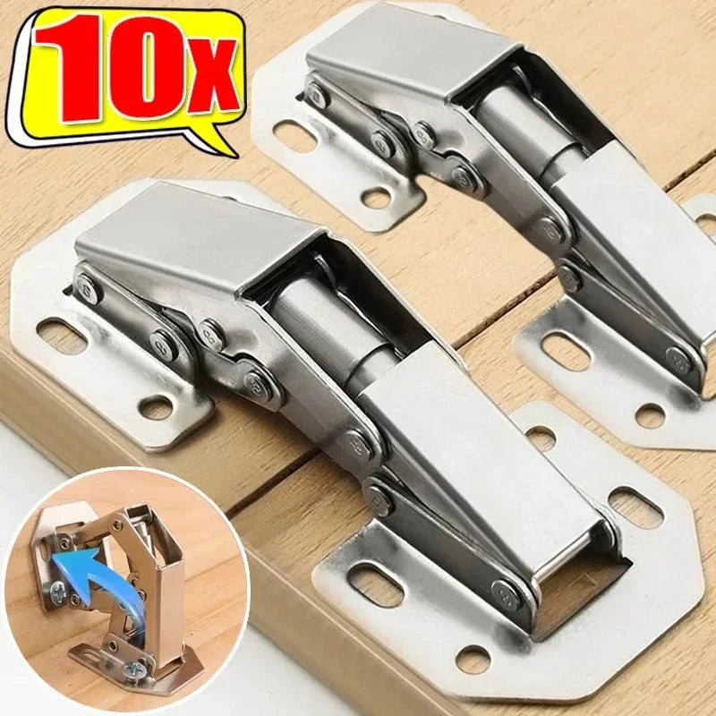 Cabinet Hinges | Hydraulic Soft-Close & Nickel-Plated Steel For Frameless Doors | Pack of 10 — photo 1