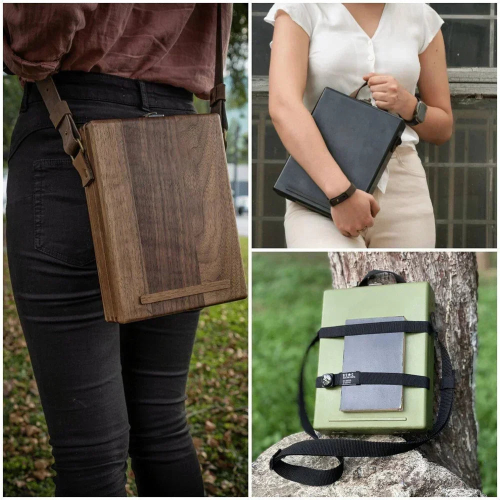 Writers Messenger Box | Walnut Briefcase-Style & Pen Loops | A5 — photo 9