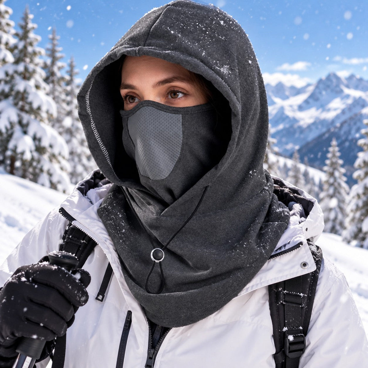 3-in-1 Thermal Fleece Balaclava | Windproof Hood, Neck Warmer & Face Mask in One | Warm Winter Ski, Cycling, Running & Dog Walking Hat for Men & Women | Adjustable Drawstring | 4 Colours — photo 3
