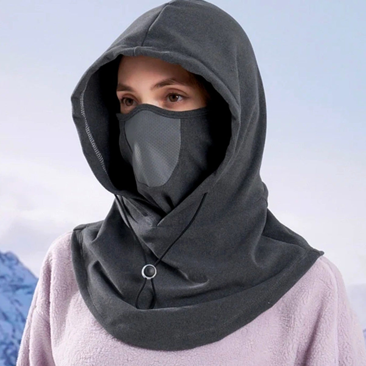 3-in-1 Thermal Fleece Balaclava | Windproof Hood, Neck Warmer & Face Mask in One | Warm Winter Ski, Cycling, Running & Dog Walking Hat for Men & Women | Adjustable Drawstring | 4 Colours — photo 1