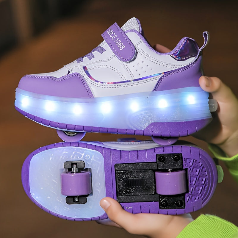Children's Roller Sneakers with Retractable Wheels and Rechargeable LED Light-Up Sole — photo 7