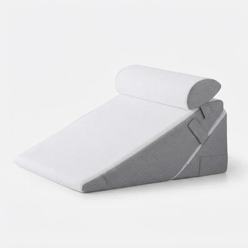 Adjustable Wedge Pillow with Neck Roll and Memory Foam, 56 × 56 cm — photo 8