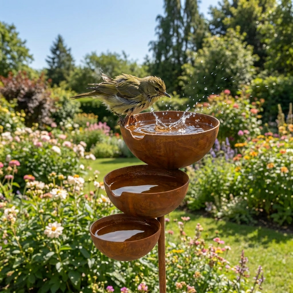 Three-Tier Bird Bath: Water Station and Garden Ornament in One — photo 1