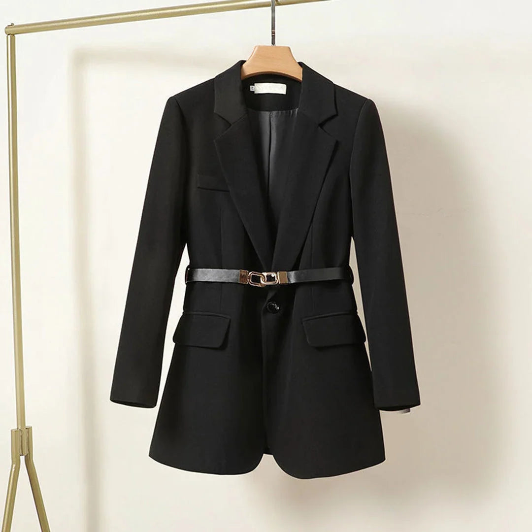 Blazer Women - Belted Notched Lapel Longline Cut — photo 2
