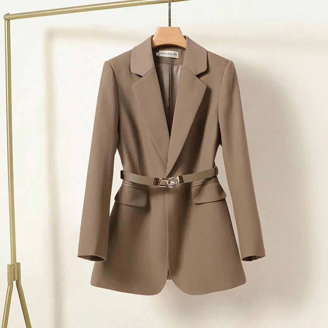 Blazer Women - Belted Notched Lapel Longline Cut — photo 3