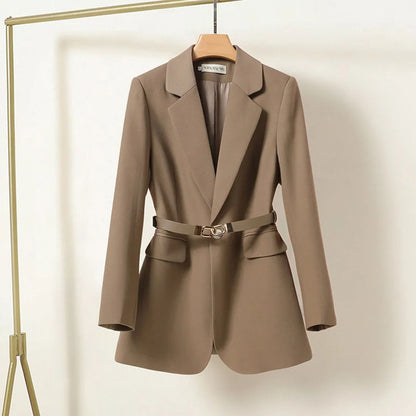 Blazer Women - Belted Notched Lapel Longline Cut — photo 3