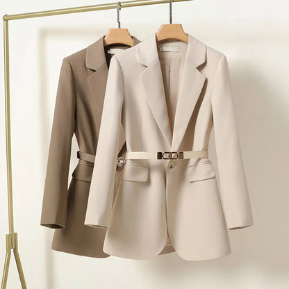 Blazer Women - Belted Notched Lapel Longline Cut — photo 4
