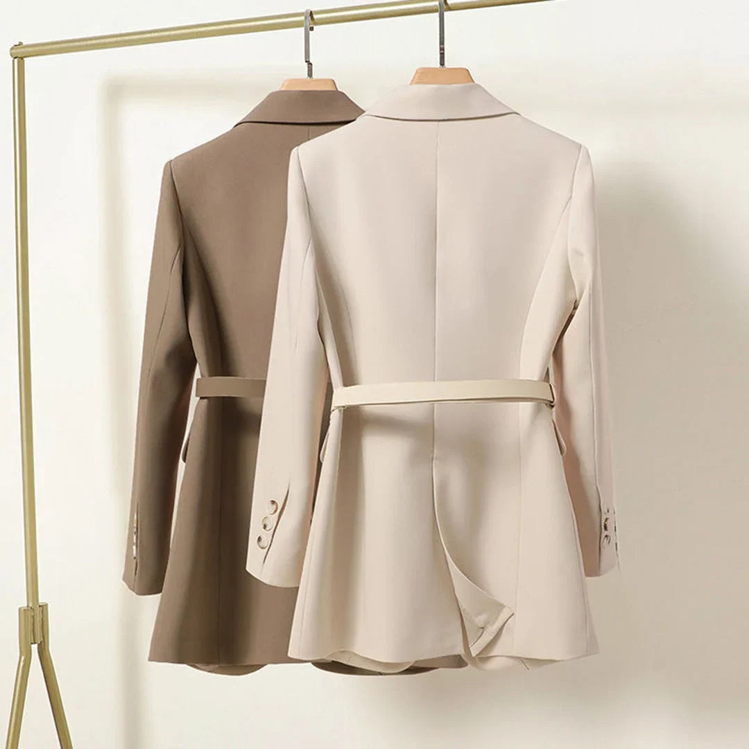 Blazer Women - Belted Notched Lapel Longline Cut — photo 5