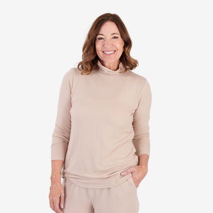 Women's Brushed Marl Turtleneck Top with Long Sleeves & Soft Ribbed Finish — photo 13