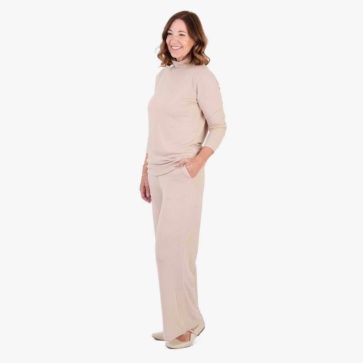 Women's Brushed Marl Turtleneck Top with Long Sleeves & Soft Ribbed Finish — photo 23