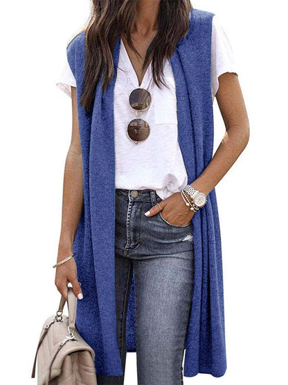Women's Casual Oversized Open-Front Short-Sleeve Knit Vest — photo 2