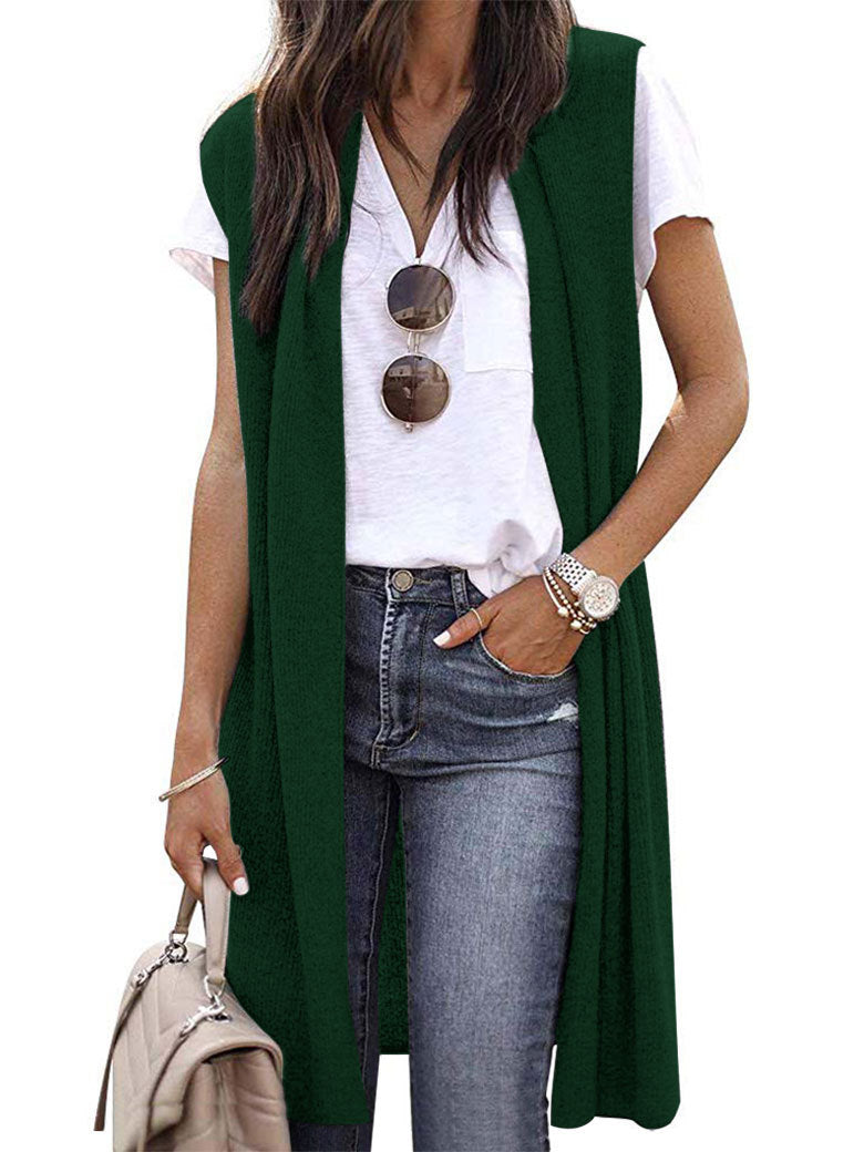 Women's Casual Oversized Open-Front Short-Sleeve Knit Vest — photo 4
