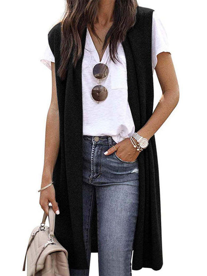 Women's Casual Oversized Open-Front Short-Sleeve Knit Vest — photo 5