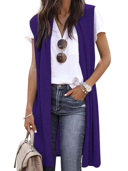 Women's Casual Oversized Open-Front Short-Sleeve Knit Vest — photo 9