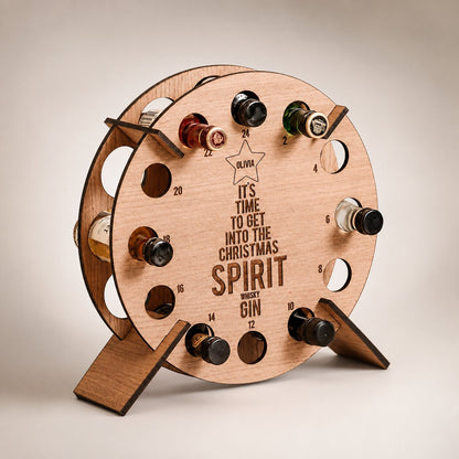 Wooden 24-Slot Wine & Beer Advent Calendar Holder Countdown Display — photo 2