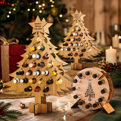 Wooden 24-Slot Wine & Beer Advent Calendar Holder Countdown Display — photo 10
