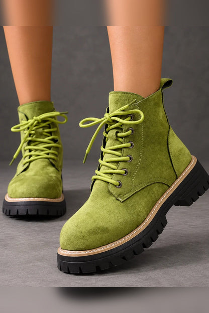 Boots Women - Fleece-Lined Lace-Up Ankle Boots — photo 1