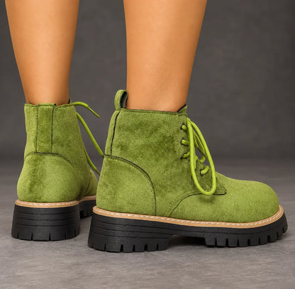 Boots Women - Fleece-Lined Lace-Up Ankle Boots — photo 4