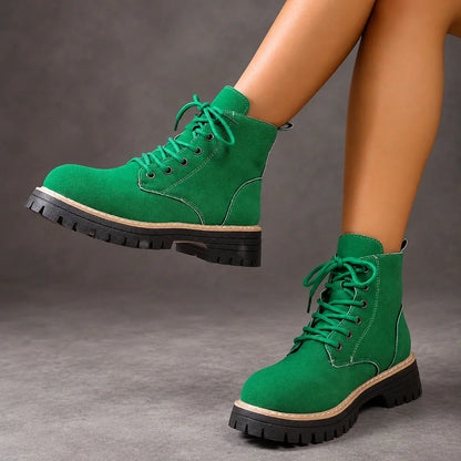 Boots Women - Fleece-Lined Lace-Up Ankle Boots — photo 5