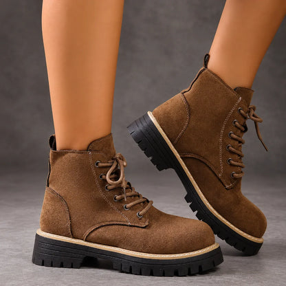 Boots Women - Fleece-Lined Lace-Up Ankle Boots — photo 7