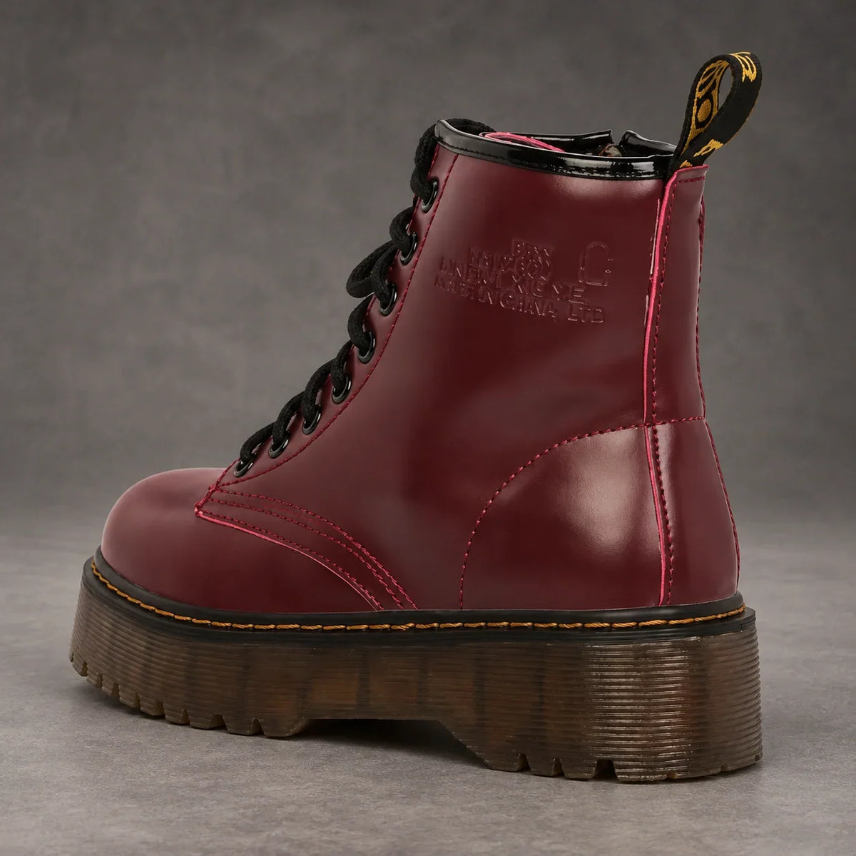 Boots Women - Platform Combat Boots with Lace-Up Front and Side Zip — photo 3