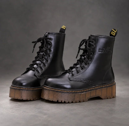 Boots Women - Platform Combat Boots with Lace-Up Front and Side Zip — photo 5