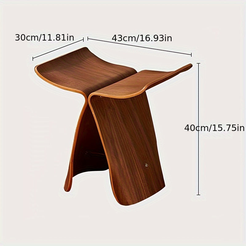 Sculptural Butterfly Stool with Curved Seat - Decorative Side Seat and Storage Surface — photo 7