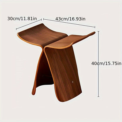Sculptural Butterfly Stool with Curved Seat - Decorative Side Seat and Storage Surface — photo 7