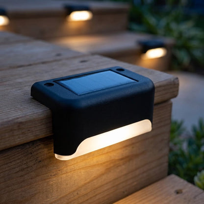 Solar Step Lights, 8-Piece Set with Dusk Sensor - Warm or Cool White — photo 1