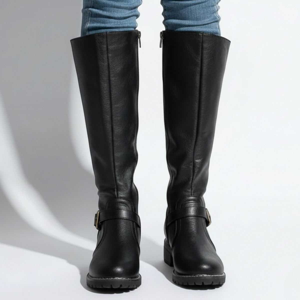 Camila – Women's Leather Knee-High Buckle Boots — photo 3