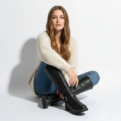 Camila – Women's Leather Knee-High Buckle Boots — photo 4