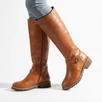 Camila – Women's Leather Knee-High Buckle Boots — photo 1