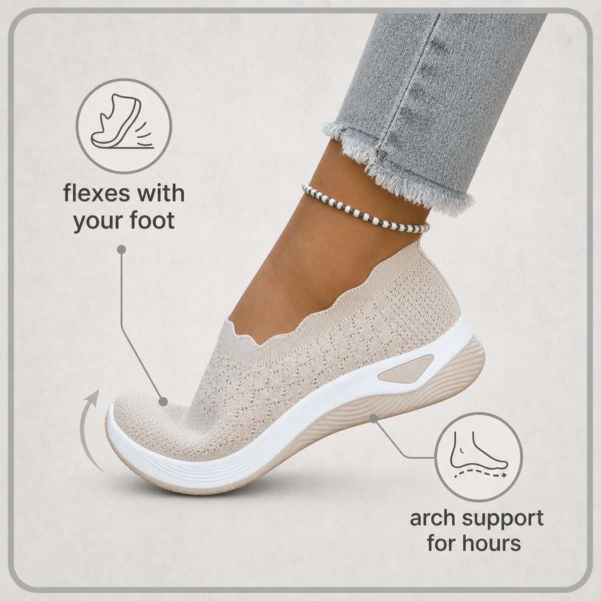 Cushioned Slip-On Walking Shoes for Women, Lightweight and Breathable — photo 28