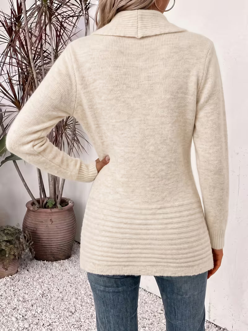 Women's Long Knit Cardigan with Flattering Fit and Shawl Collar — photo 10